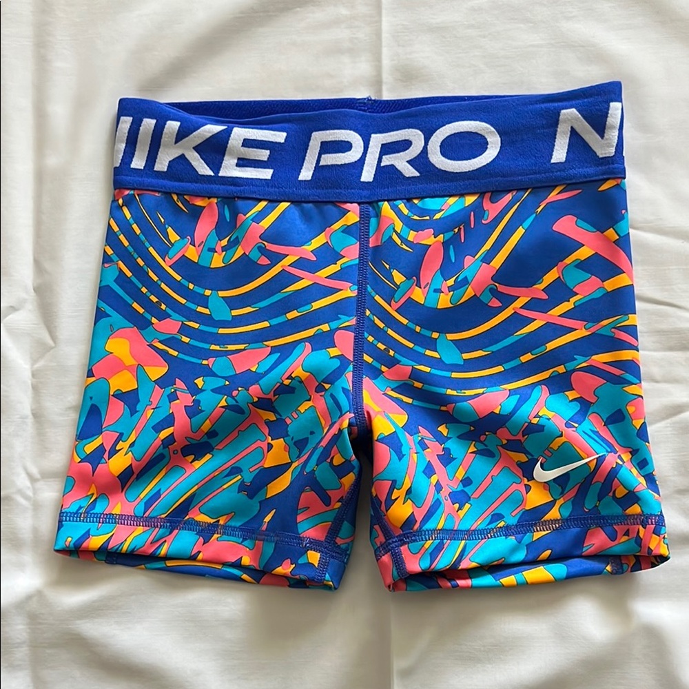 Nike Pro Blue Multicolor Shorts